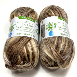 Loops & Threads Yarn Eco Cozy Watercolors "Forest Mushroom" - 290 Yards Lot of 2